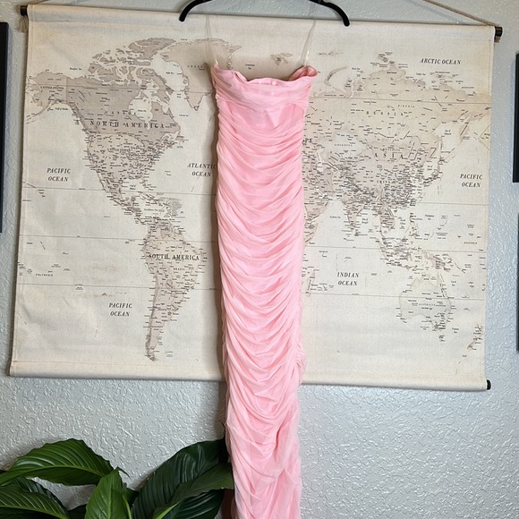 HOUSE OF CB 'Sofia' Fairy Pink Mesh Maxi Dress NWOT - Picture 10 of 15